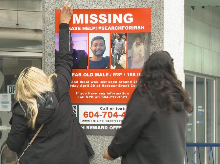 Missing persons poster for Irshaad Ikbal of Vancouver